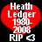 Red heart-shaped icon with white text reading 'Heath Ledger 1980-2008 RIP' and a small broken heart symbol, displayed on black background.
