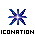 Blue star-shaped pixel art with white center, displayed in a of nine variations showing different animation states and line counts