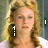 A pixelated image of a person with long light brown hair holding a black phone to their ear, with a white number '1' on the phone.