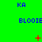 Green background with blue text 'KA' and 'BLOOIE' repeated in a , red symbols changing across frames