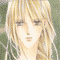 Four pixelated anime-style portraits of a blonde woman with layered hair, arranged in a against green and white backgrounds