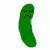Green pickle character with sad expression, then multiple animated poses including blue hat and waving gestures alongside text "I am a boring PICKLE not any-more!".