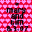 A static image with a red and pink heart-patterned background displaying repeated text "mary and bim 8.3.07" in black pixelated font with small heart symbols above each text block.