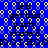 Blue background with yellow circular patterns and repeated black text reading "Let's get this party started" and "HOOT HOOT" in pixelated font.