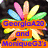 A colorful pixelated icon with a rainbow feathered headdress, a close-up of a cat's eye, and text overlays reading 'GeorgiaA20 and MoniqueGJ's', 'Awesome', and 'Colourful Club.'