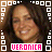 A 3x2 contact sheet of six animated frames showing a woman's face with pixelated borders and repeated text "VERONICA" in pink and white.