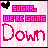 Pixelated animated contact sheet showing six frames of a buddy icon with pink background and text variations reading "SUGAR, WE'RE GOING Down" in different color schemes.