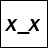 A 48x48 pixel buddy icon featuring a minimalist black-and-white smiley face on the left and stylized text on the right, displayed as a contact sheet with two frames.