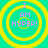 Four identical cyan circular icons with yellow concentric rings and purple text reading "I AM HYPER!" arranged in a on a cyan background
