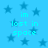 Blue background with scattered dark blue stars and cyan text reading "im lost in space" repeated across the image.