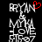 Pixelated text 'BRYAN MYHA LOVE FR507' with a red heart symbol above the letter Y in BRYAN on black background.
