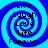 Four identical blue spiral patterns with black text reading Live Laugh Love Life Forever arranged in a on a cyan background