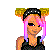 Pixel art buddy icon featuring a female character with pink hair and yellow cat ears standing next to a male figure, with text reading "Beauty School Dropout" on the right side.