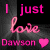 Pixelated pink text and heart symbols on a dark background with subtle gray gradient, arranged in three horizontal lines.