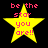 Four yellow star-shaped icons with pink text "be the star you are!!" on black background, two with brighter stars and two with dimmer stars.
