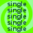 A static image with a bright green background featuring a spiral pattern and repeated text "single" in dark blue, arranged in a of four identical sections