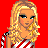 Pixelated cartoon character with blonde hair and red-and-white striped outfit on a red background, text elements scattered across the image.