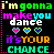 Pixelated text and heart symbols on a black background with pink dotted border.