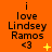 Orange background with black text reading "i love Lindsey Ramos <3" and small yellow symbols changing across frames.