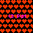 Pixelated heart pattern with two identical pink text labels on a black background, showing color gradient changes.