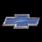 Pixelated blue Chevrolet bowtie logo on black background with white text reading 'CHEVY... LIKE A ROCK!' in blocky font.