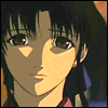 Anime-style character with dark hair and brown eyes in six sequential facial expressions showing subtle mouth and eye changes.
