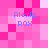 Pixelated pink background with four identical text blocks reading "Alexis ROX" in blue, arranged in a pattern