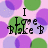 Pixelated text on a pink background with overlapping purple and green circles, showing sequential changes in the phrase.
