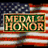 A 4-frame animated contact sheet showing the Medal of Honor logo over a waving American flag background with subtle frame-to-frame motion differences.