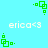 Green pixelated square icons with small dots and lines on a light blue background, alternating between two distinct configurations.