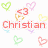 Pixelated icon with 'Christian' text, multiple heart shapes in green, pink, yellow, and red hues surrounding a central cupcake-like object.