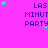 A bright pink background displays repeated 'LAS MINUT PARTY' text in blue pixelated font with scattered green and purple stars.