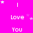A bright pink background displays repeated white text 'I Love You' with scattered white stars, partially cropped on the right.