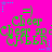 Bright pink background with repeating green text 'Cheer' and 'CHEER', blue star shapes, and dotted lines in purple and light blue.