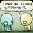 Pixelated cartoon characters with speech bubbles containing text, arranged in a with two and two