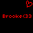 Red pixelated heart symbol above two identical red text strings reading 'Brooke<33' on a black background.