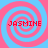 Four identical spiral patterns in pink and light blue with red text "JASMINE" overlaid on each spiral.
