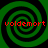 Four identical green spiral patterns with black outlines arranged in a , each containing red text reading "voldemort"