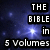 A digital image with text listing 'THE BIBLE in 5 Volumes' and five numbered entries against a starry night background, including 'Twilight', 'New Moon', 'Eclipse', 'Breaking Dawn', and 'Midnight sun'.