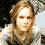 A static image of a person with light brown hair in four showing different angles and expressions, with text below