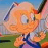 A 48x48 pixel animated buddy icon featuring a cartoon character with orange hair and blue clothing on the left, paired with black text reading "Ok. I love you bu-bye" on the right against a white background.