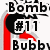 Pixelated icon with black text 'Bomby' top and bottom, red curved shape on left, white square containing '#11' in center.