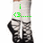 Animated sequence showing a person's legs in white socks and black shoes dancing, with green text changing from 'i <3....' to 'irish dancing' above the feet.