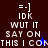 =.-] IDK WUT IT SAY ON THIS I CONN is a pixelated text-based icon with brown and blue backgrounds, showing slight variations in letter clarity across frames.