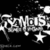 Black-and-white pixelated icon with stylized text, a star symbol, and scattered light effects on dark background.