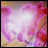 A 48x48 pixel animated buddy icon featuring a pink and white abstract explosion on the left, with "Anime IM" text in silver block letters and "COM" below it on a black background to the right.
