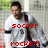Pixelated image of a person in a white shirt with dark sleeves, standing outdoors with greenery and a building in the background, overlaid with red text reading "soccer rocks!!!".