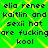 Green background with yellow diamond pattern overlaid by black pixelated text repeating names and phrases.