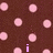Brown background with pink polka dots, purple text 'i love' and 'KELLY <3', gray rectangle overlay.