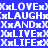 Blue background with white text repeating 'LOVE', 'LAUGH', 'AND', 'LIVE', 'LIFE' in a pattern, each word paired with a small 'x' symbol